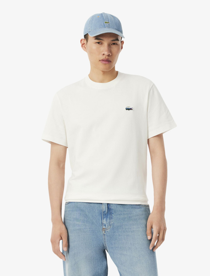 Lacoste Erkek Classic Fit Bisiklet Yaka Beyaz T-Shirt Lacoste Erkek Classic Fit Bisiklet Yaka Beyaz T-Shirt