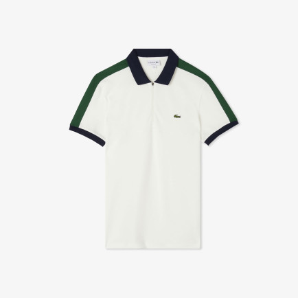 Lacoste Erkek Regular Fit Renk Bloklu Beyaz Polo Lacoste Erkek Regular Fit Renk Bloklu Beyaz Polo