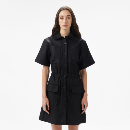 Lacoste Kadın Classic Fit Kısa Kollu Siyah Elbise Lacoste Kadın Classic Fit Kısa Kollu Siyah Elbise