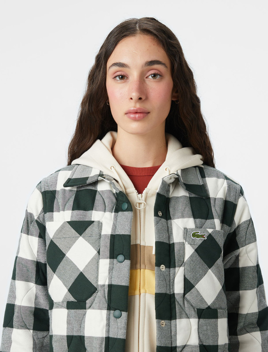 Lacoste Kadın Ekose Koyu Yeşil Gömlek Lacoste Kadın Ekose Koyu Yeşil Gömlek