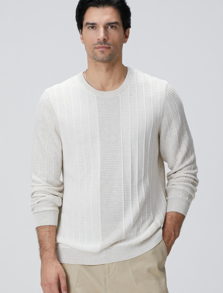 Network Erkek Naturel Desenli Triko Kazak Network Erkek Naturel Desenli Triko Kazak