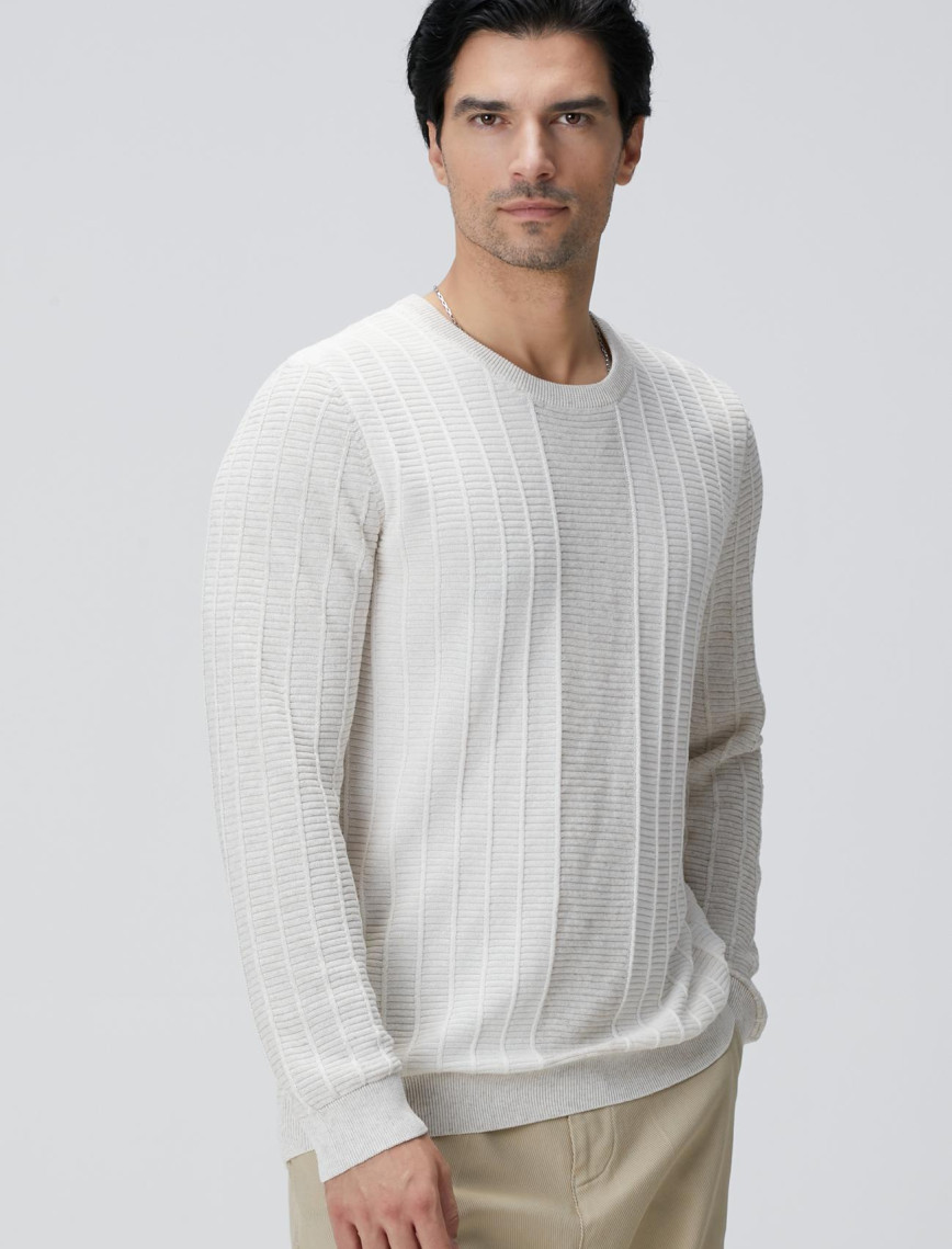 Network Erkek Naturel Desenli Triko Kazak Network Erkek Naturel Desenli Triko Kazak