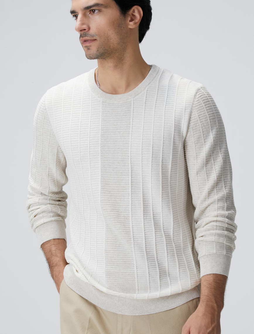 Network Erkek Naturel Desenli Triko Kazak Network Erkek Naturel Desenli Triko Kazak