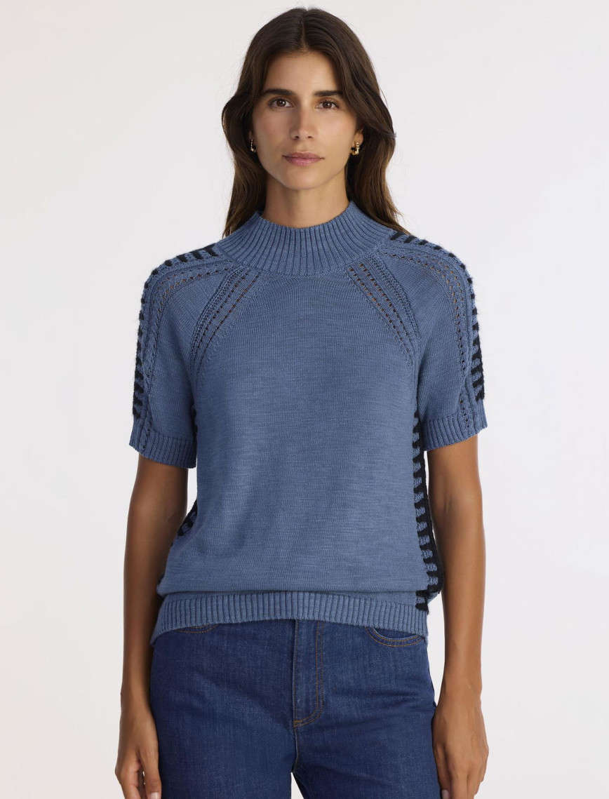 YARGICI Regular Dik Yaka Kısa Kol Kazak YARGICI Regular Dik Yaka Kısa Kol Kazak