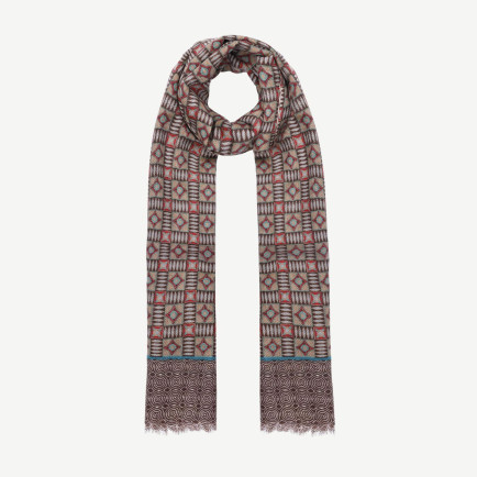 YARGICI Geometrik Desenli Ve Yün Karışımlı Şal YARGICI Geometrik Desenli Ve Yün Karışımlı Şal