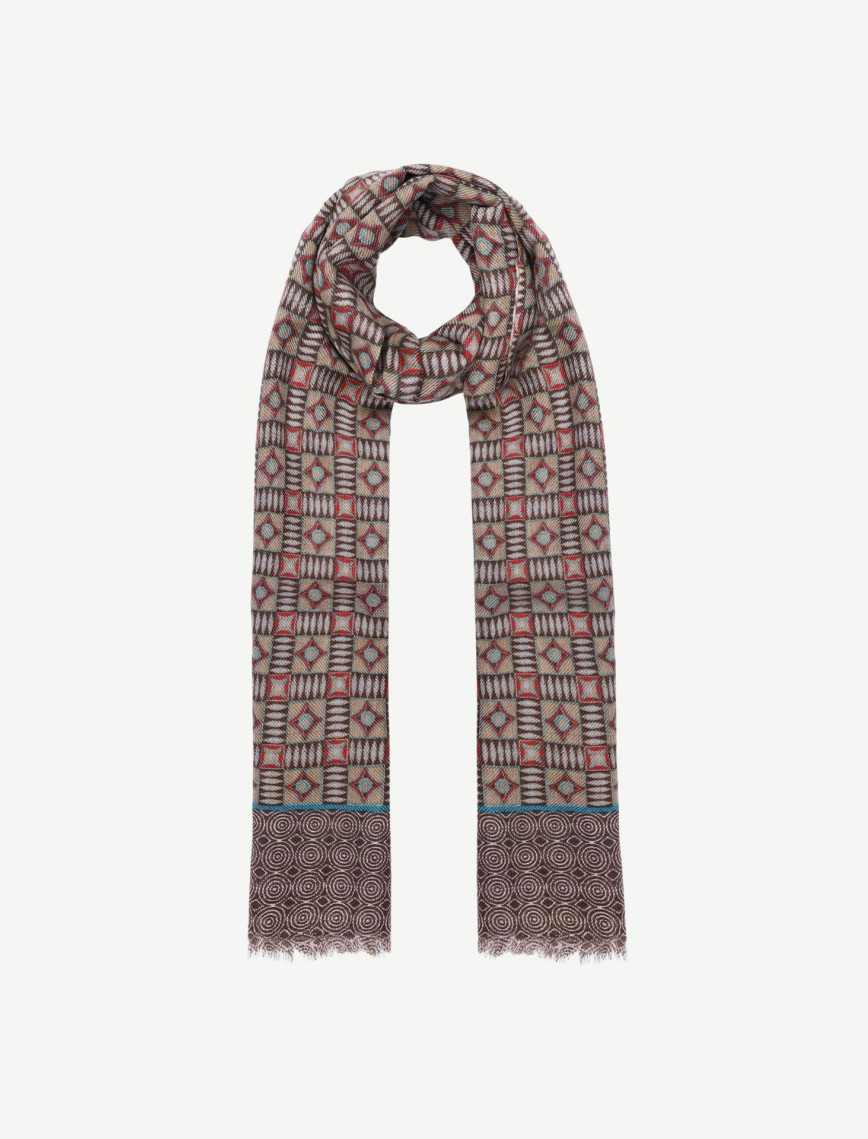 YARGICI Geometrik Desenli Ve Yün Karışımlı Şal YARGICI Geometrik Desenli Ve Yün Karışımlı Şal