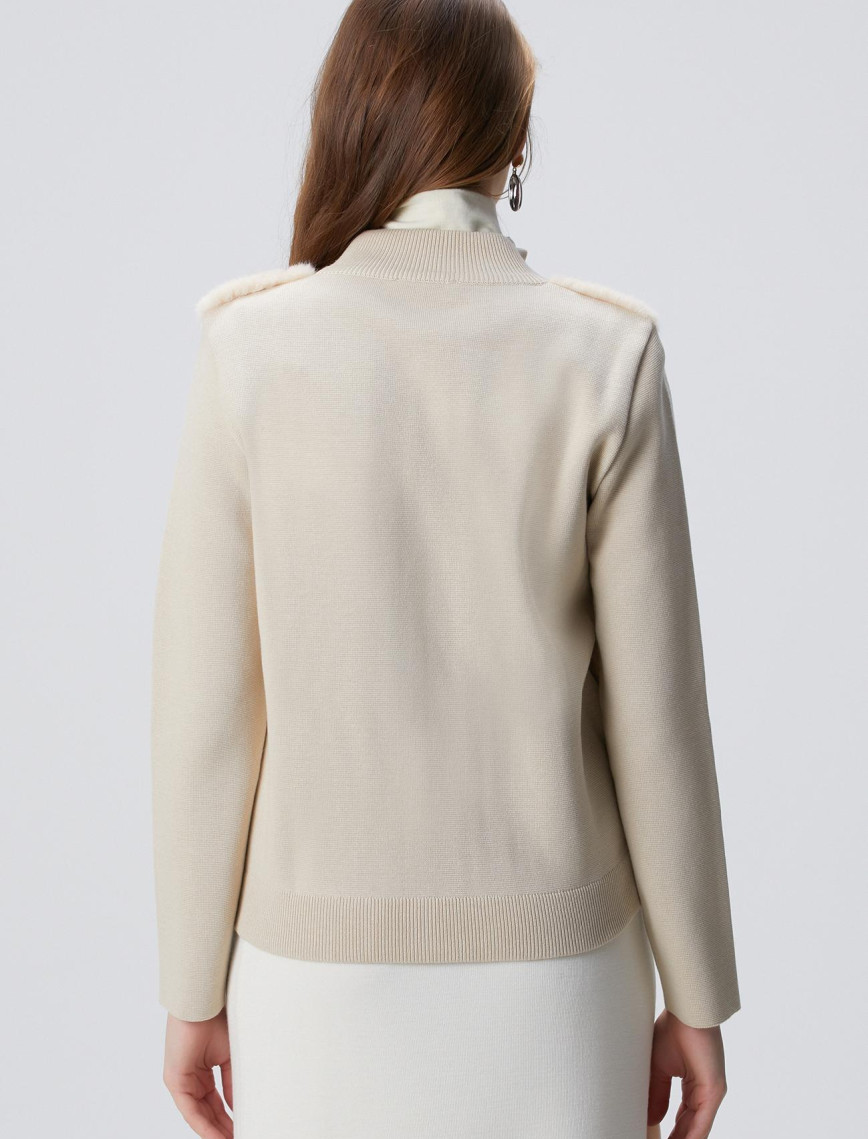 Network Kadın Suni Kürklü Triko Mont Network Kadın Suni Kürklü Triko Mont