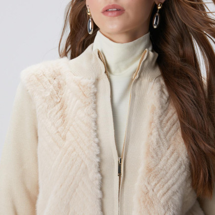 Network Kadın Suni Kürklü Triko Mont Network Kadın Suni Kürklü Triko Mont