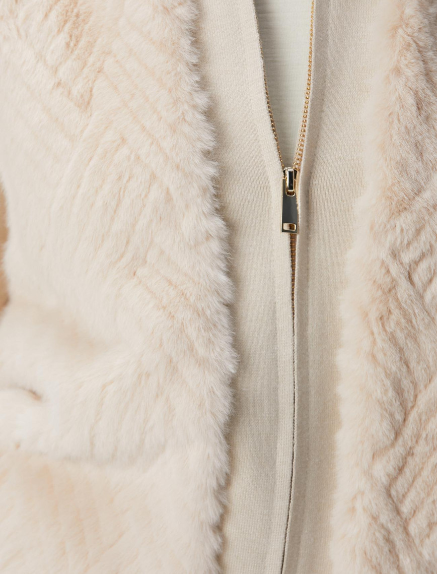 Network Kadın Suni Kürklü Triko Mont Network Kadın Suni Kürklü Triko Mont