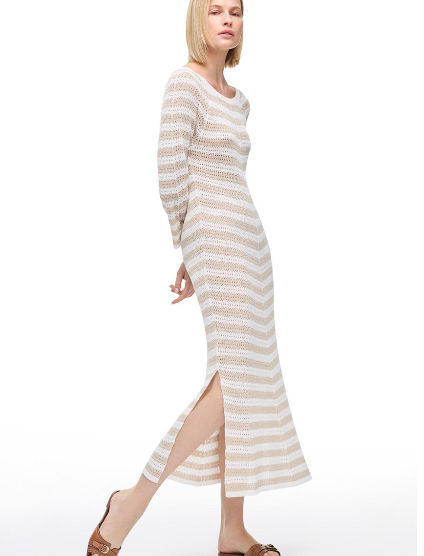 Ekru Bej Raglan Kol Triko Elbise Ekru Bej Raglan Kol Triko Elbise