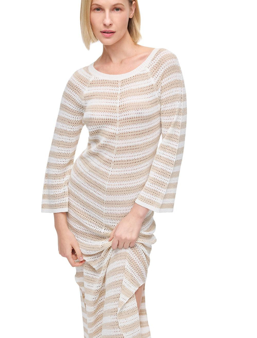 Ekru Bej Raglan Kol Triko Elbise Ekru Bej Raglan Kol Triko Elbise