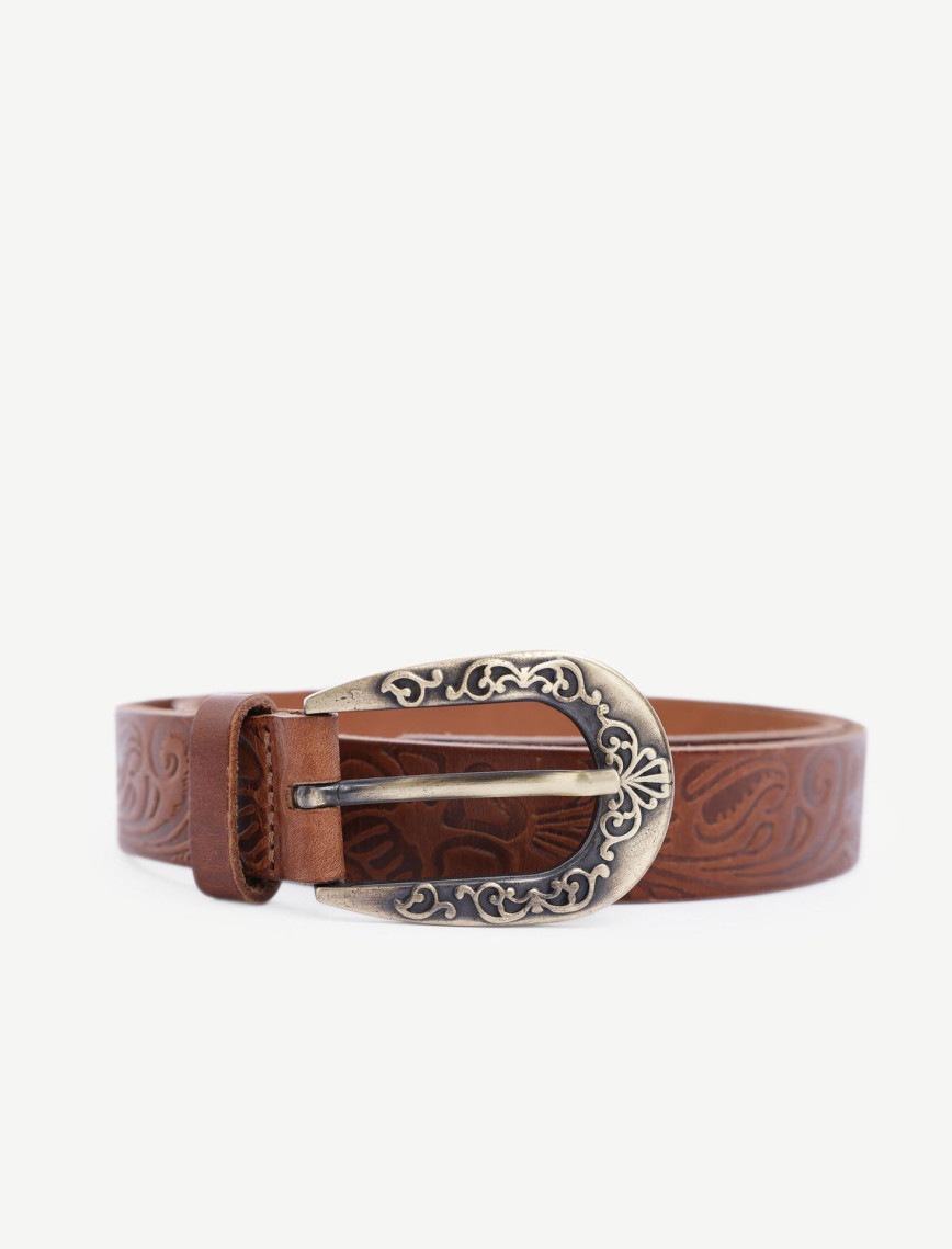 YARGICI Baskılı Deri Kemer