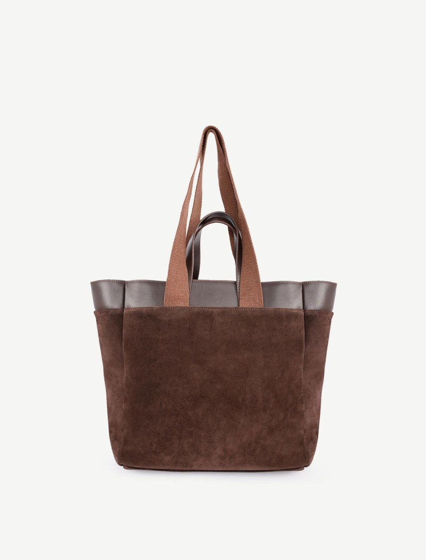 YARGICI Kolon Detaylı Süet Deri Omuz Çantası YARGICI Kolon Detaylı Süet Deri Omuz Çantası