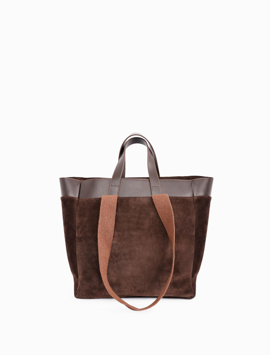 YARGICI Kolon Detaylı Süet Deri Omuz Çantası YARGICI Kolon Detaylı Süet Deri Omuz Çantası