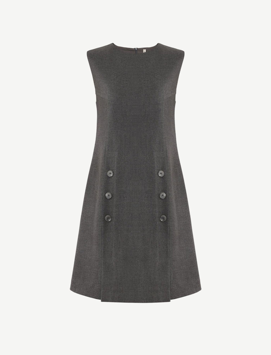 A Form Bisiklet Yaka Kolsuz Kol Elbise