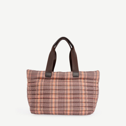 YARGICI Ekose Desenli Kapitone Kumaş Omuz Çantası YARGICI Ekose Desenli Kapitone Kumaş Omuz Çantası