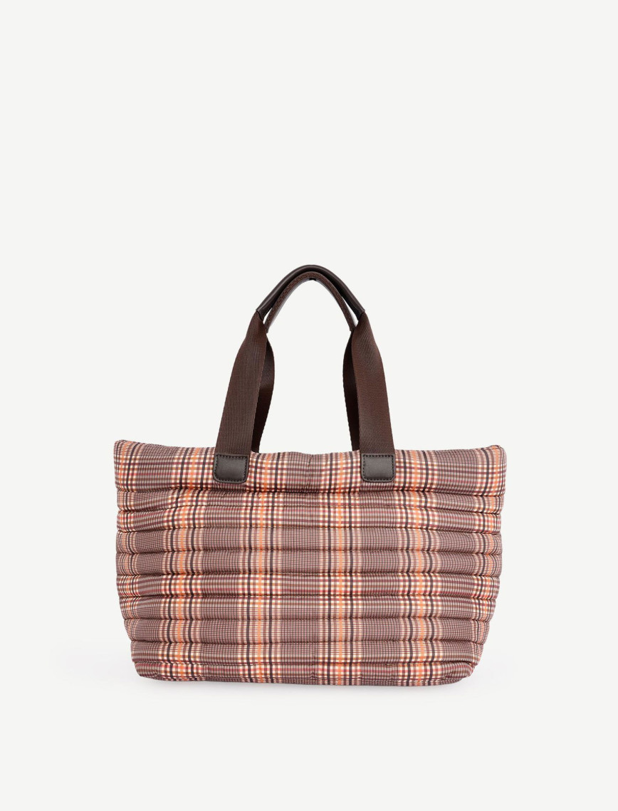 YARGICI Ekose Desenli Kapitone Kumaş Omuz Çantası YARGICI Ekose Desenli Kapitone Kumaş Omuz Çantası