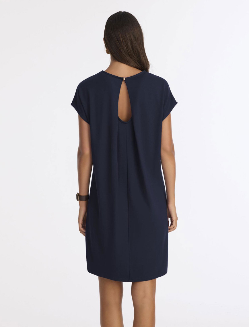 YARGICI Arka Detaylı Kısa Kollu Kısa Elbise YARGICI Arka Detaylı Kısa Kollu Kısa Elbise