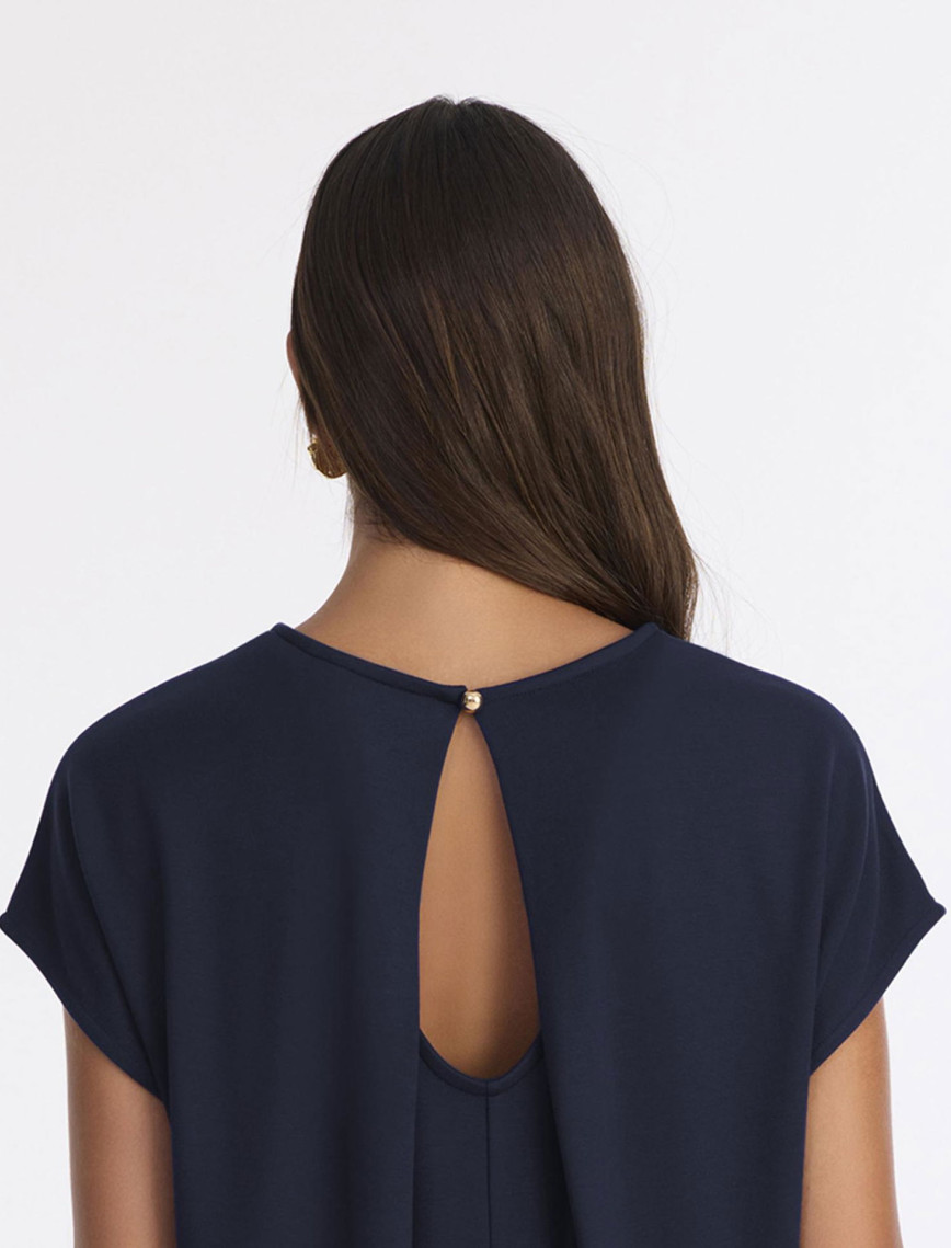 YARGICI Arka Detaylı Kısa Kollu Kısa Elbise YARGICI Arka Detaylı Kısa Kollu Kısa Elbise