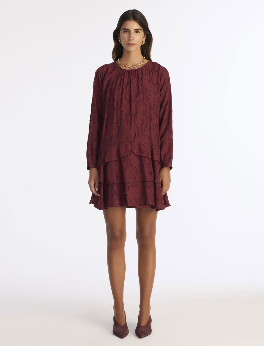 YARGICI Düz Bisiklet Yaka Uzun Kol Elbise