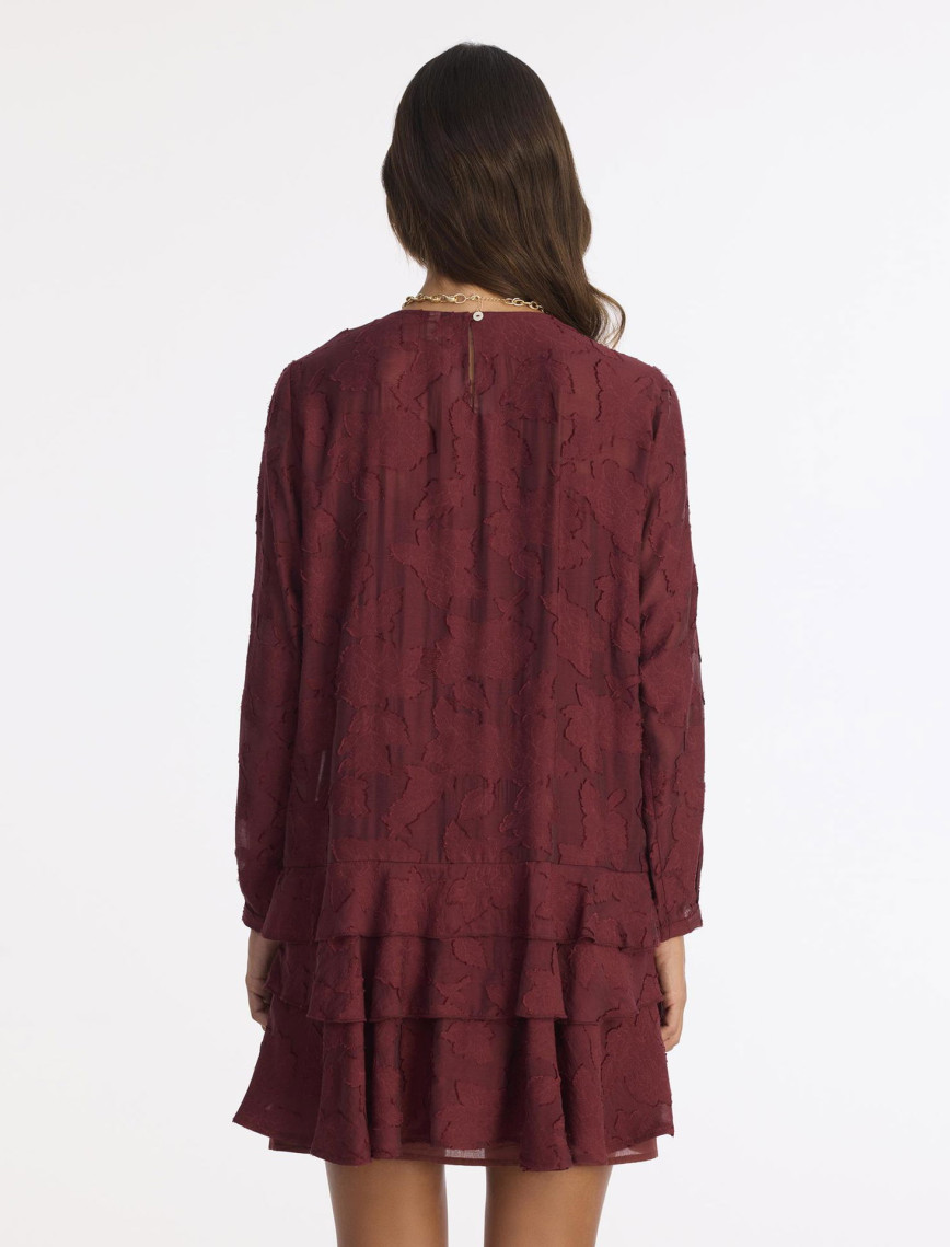 YARGICI Düz Bisiklet Yaka Uzun Kol Elbise