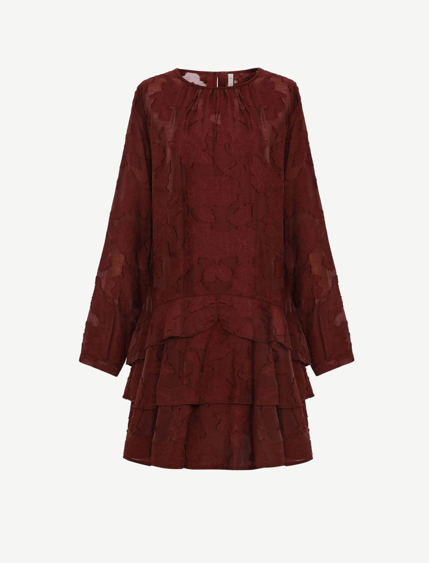 YARGICI Düz Bisiklet Yaka Uzun Kol Elbise