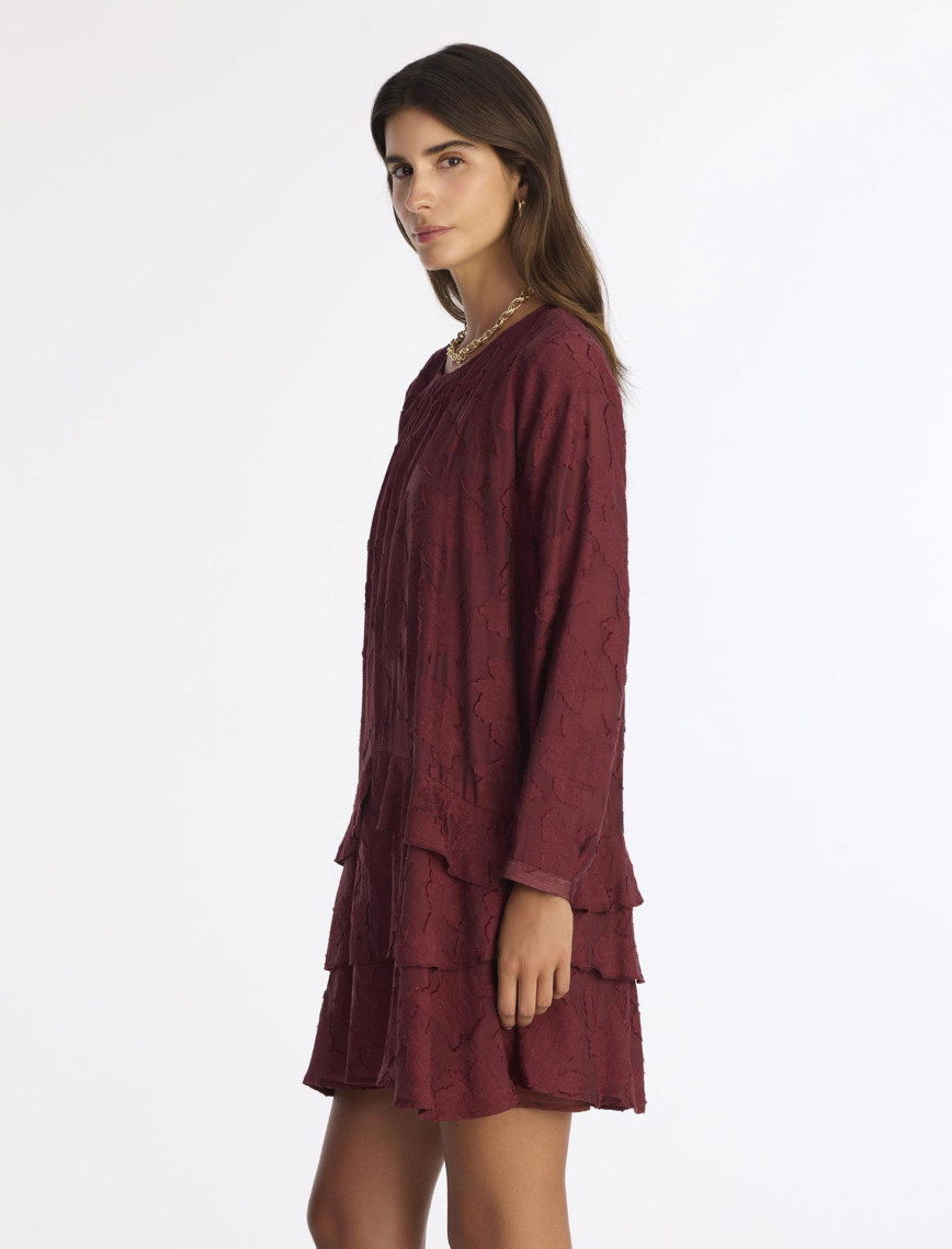 YARGICI Düz Bisiklet Yaka Uzun Kol Elbise