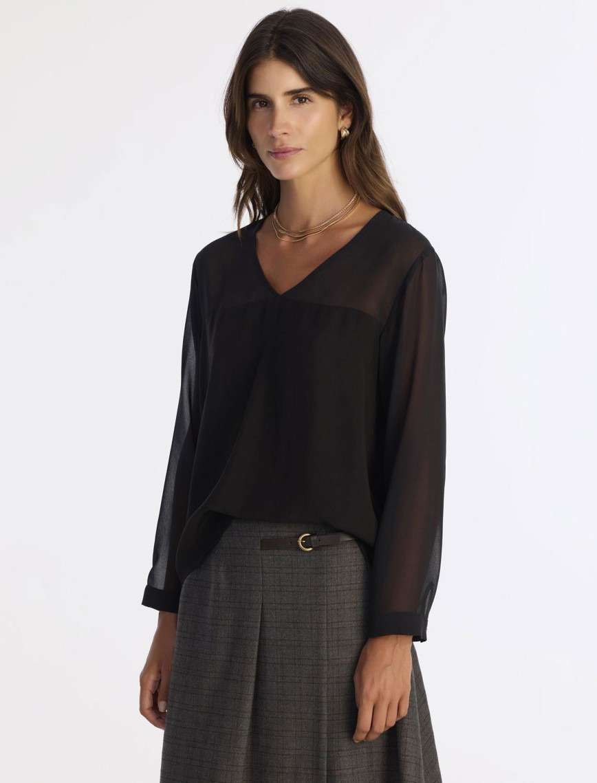 YARGICI Regular V Yaka Uzun Kol Bluz YARGICI Regular V Yaka Uzun Kol Bluz