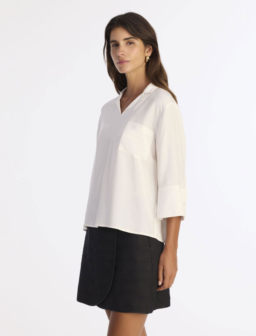 YARGICI Regular Gömlek Yaka 3/4 Kol Bluz YARGICI Regular Gömlek Yaka 3/4 Kol Bluz