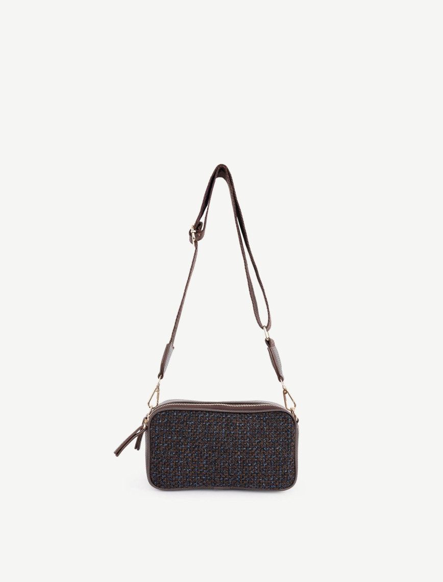 YARGICI Çift Fermuarlı Kumaş Çapraz Çanta YARGICI Çift Fermuarlı Kumaş Çapraz Çanta