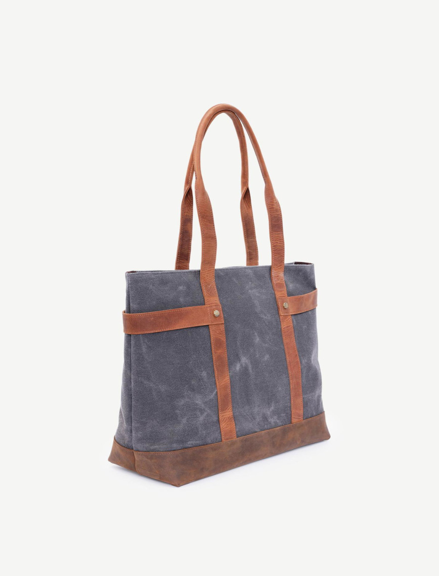 YARGICI Deri Garnili Kumaş Omuz Çantası YARGICI Deri Garnili Kumaş Omuz Çantası