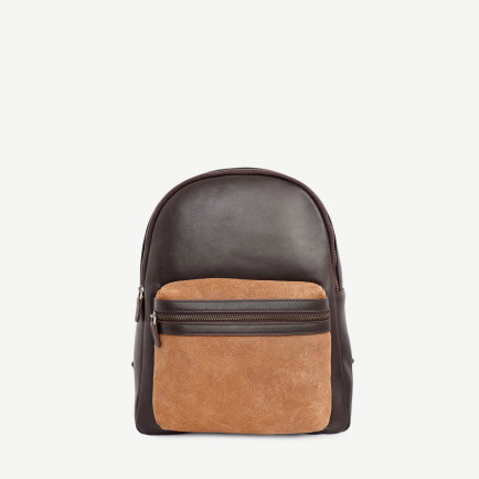 Şal Baskı Cep Detaylı Deri Sırt Çantası Şal Baskı Cep Detaylı Deri Sırt Çantası