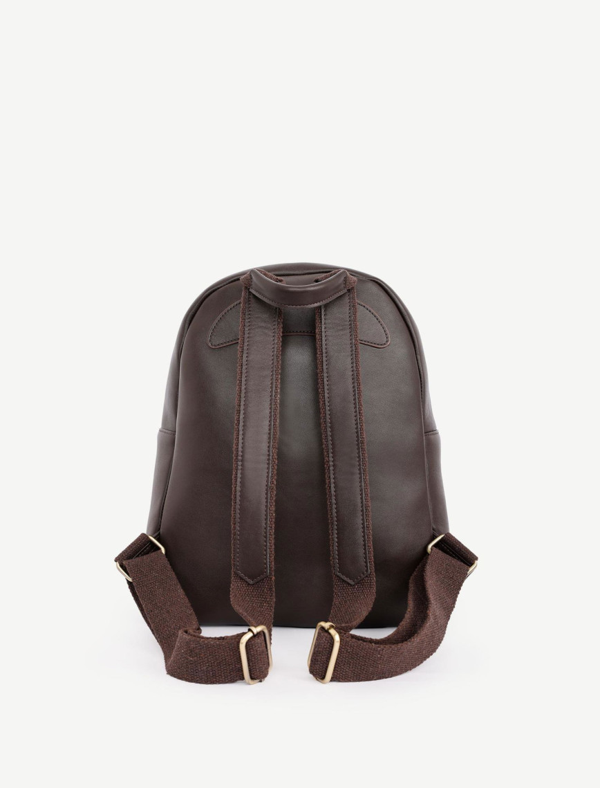 Şal Baskı Cep Detaylı Deri Sırt Çantası Şal Baskı Cep Detaylı Deri Sırt Çantası