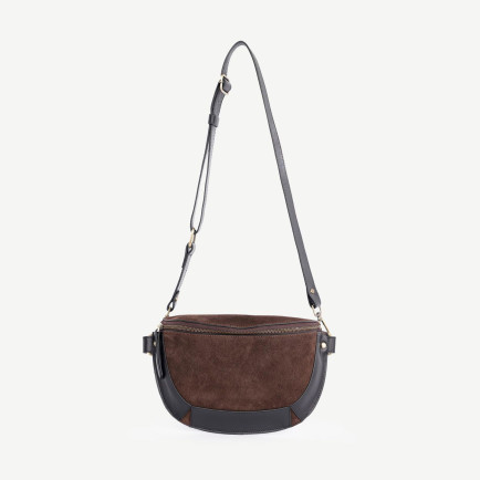 YARGICI Deri Garnili Süet Bel Çantası YARGICI Deri Garnili Süet Bel Çantası