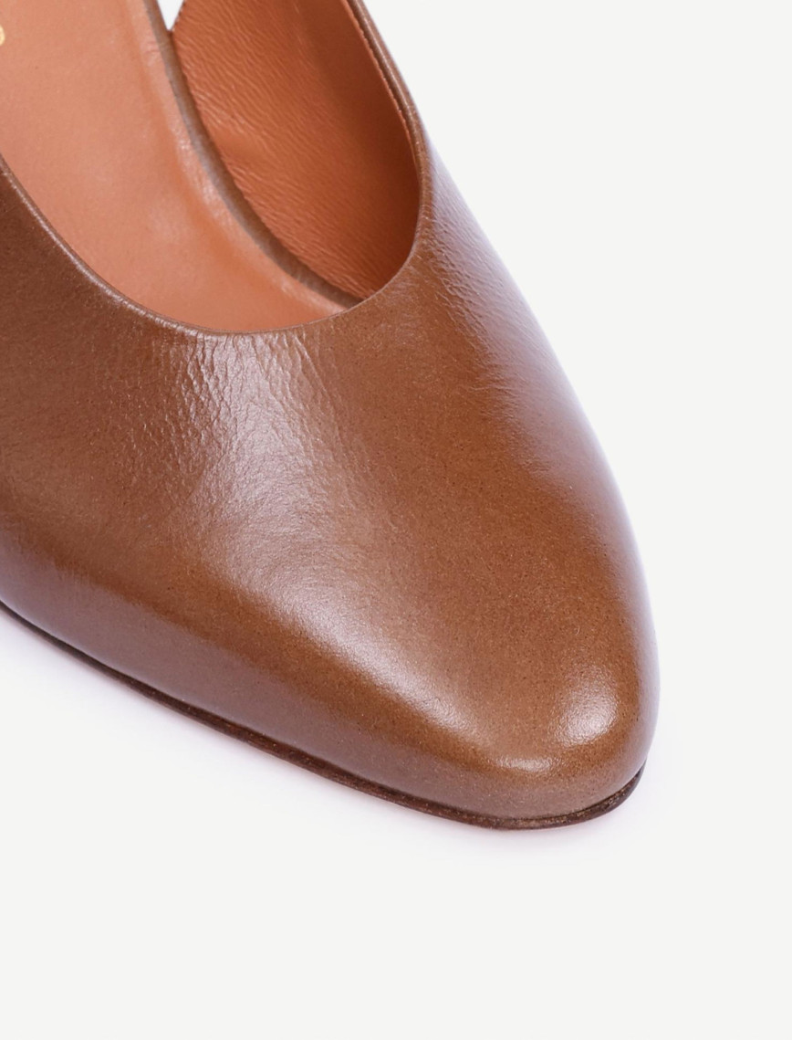 YARGICI Arkası Açık Deri Topuklu Ayakkabı YARGICI Arkası Açık Deri Topuklu Ayakkabı