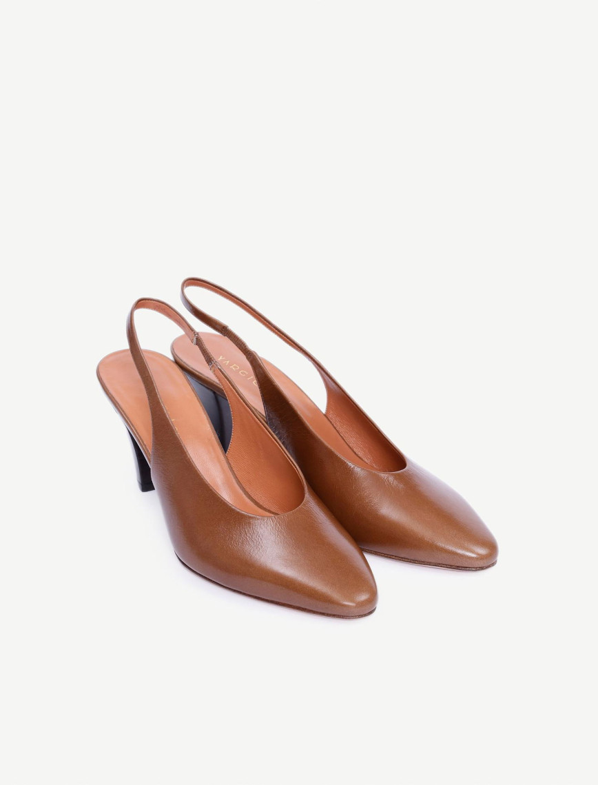 YARGICI Arkası Açık Deri Topuklu Ayakkabı YARGICI Arkası Açık Deri Topuklu Ayakkabı