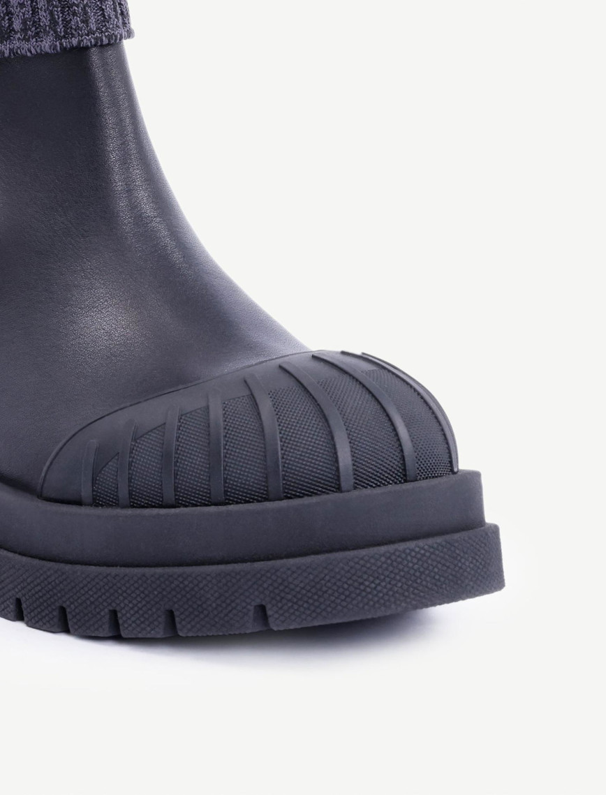 YARGICI Bileği Triko Detaylı Deri Bot YARGICI Bileği Triko Detaylı Deri Bot