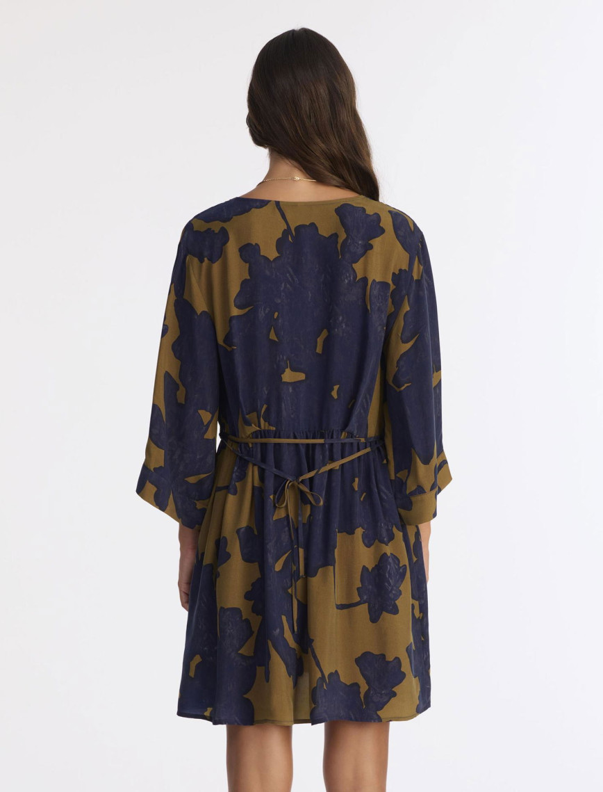 YARGICI Bol V Yaka 3/4 Kol Elbise YARGICI Bol V Yaka 3/4 Kol Elbise