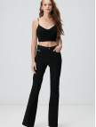 Network Kadın Siyah Aksesuarlı Flare Kalıp Denim Pantolon Network Kadın Siyah Aksesuarlı Flare Kalıp Denim Pantolon
