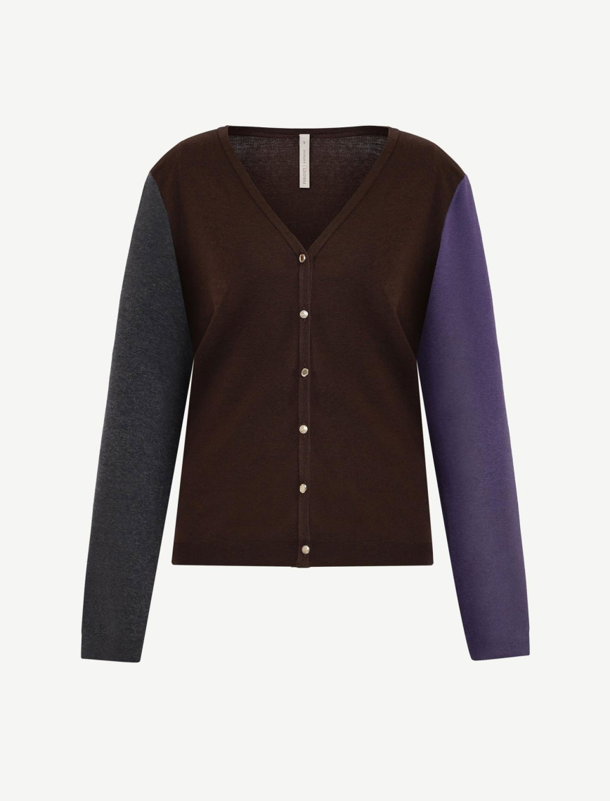 YARGICI V Yaka Renk Bloklu Hırka YARGICI V Yaka Renk Bloklu Hırka