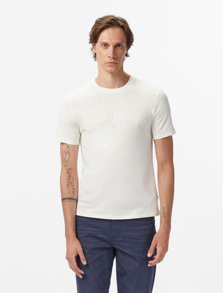 Guess Jeans Slim Fit Erkek Beyaz T-Shirt Guess Jeans Slim Fit Erkek Beyaz T-Shirt