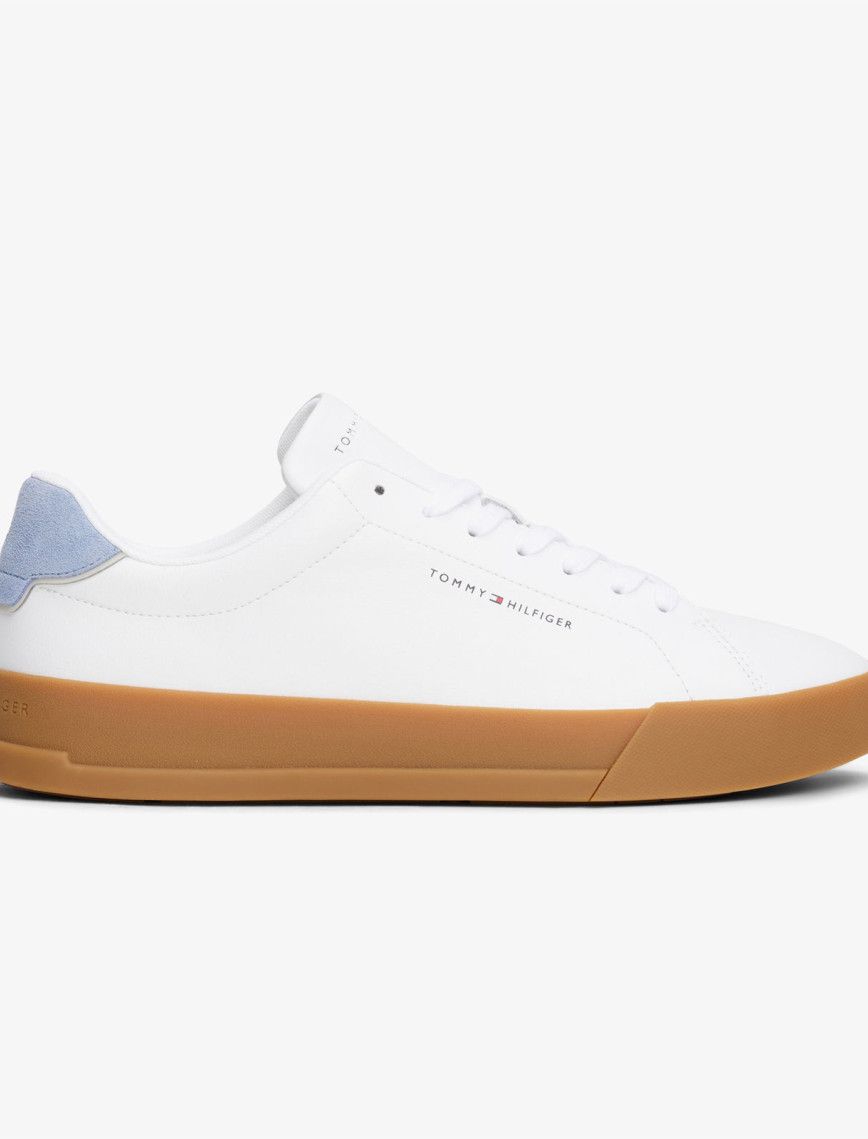 Tommy Hilfiger Court Leather Detail Erkek Siyah Sneaker Tommy Hilfiger Court Leather Detail Erkek Siyah Sneaker