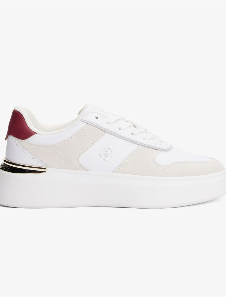 Tommy Hilfiger Fashion Court Mix Kadın Beyaz Sneaker Tommy Hilfiger Fashion Court Mix Kadın Beyaz Sneaker