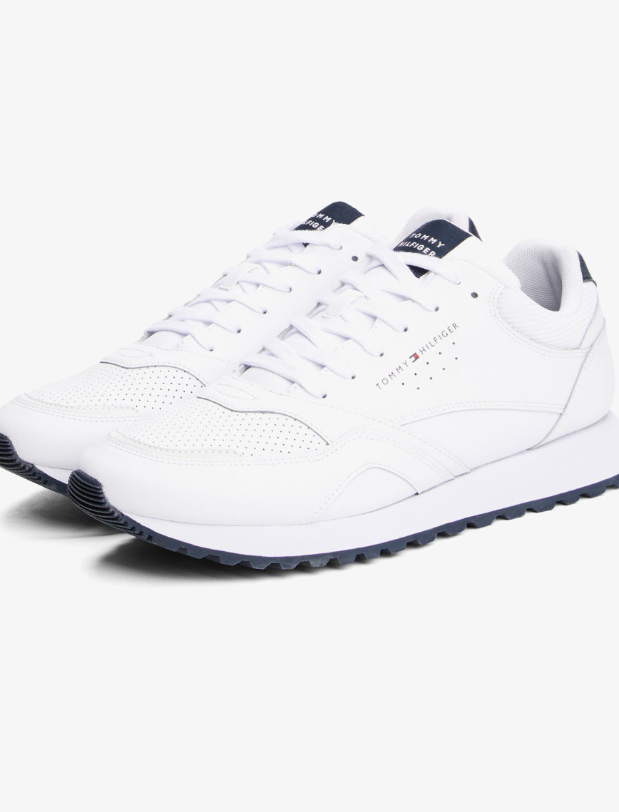 Tommy Hilfiger New Runner Eva Leather Essential Erkek Beyaz Sneaker Tommy Hilfiger New Runner Eva Leather Essential Erkek Beyaz Sneaker