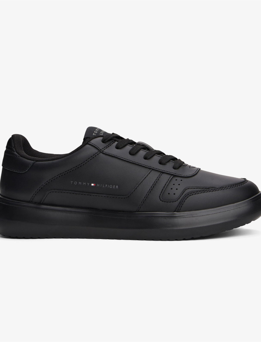 Tommy Hilfiger Modern Lightcup Leather Erkek Siyah Sneaker