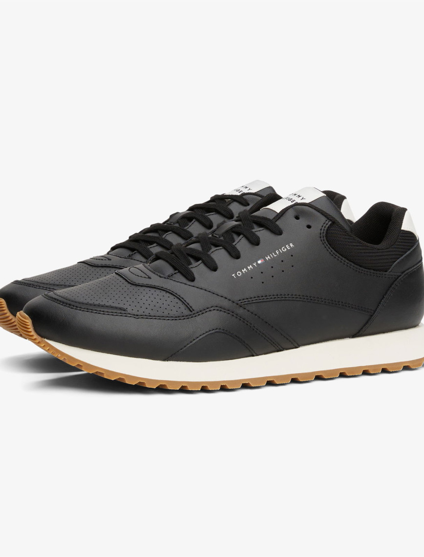 Tommy Hilfiger New Runner Eva Leather Essential Erkek Siyah Sneaker Tommy Hilfiger New Runner Eva Leather Essential Erkek Siyah Sneaker