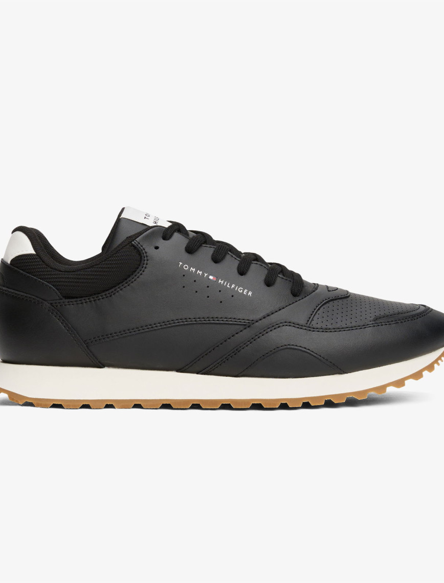 Tommy Hilfiger New Runner Eva Leather Essential Erkek Siyah Sneaker Tommy Hilfiger New Runner Eva Leather Essential Erkek Siyah Sneaker