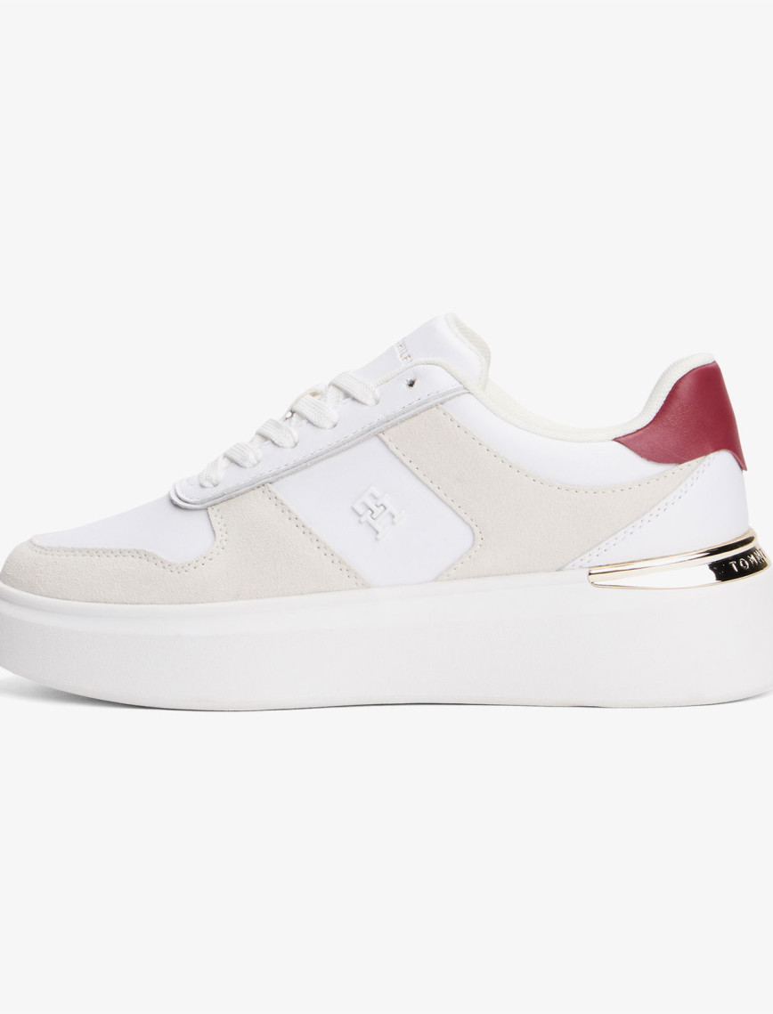 Tommy Hilfiger Fashion Court Mix Kadın Beyaz Sneaker Tommy Hilfiger Fashion Court Mix Kadın Beyaz Sneaker