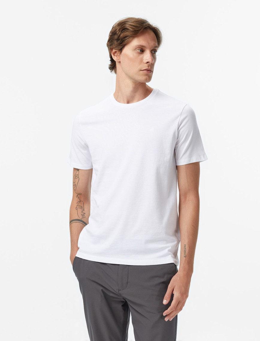 Calvin Klein Smooth Cotton Solid Erkek Gri T-Shirt Calvin Klein Smooth Cotton Solid Erkek Gri T-Shirt