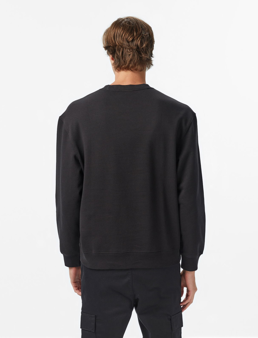 Calvin Klein Terry Bauhaus Logo Erkek Siyah Sweatshirt Calvin Klein Terry Bauhaus Logo Erkek Siyah Sweatshirt